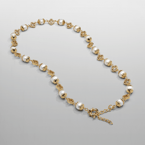 Filigrane Echtperlenkette (Gold)