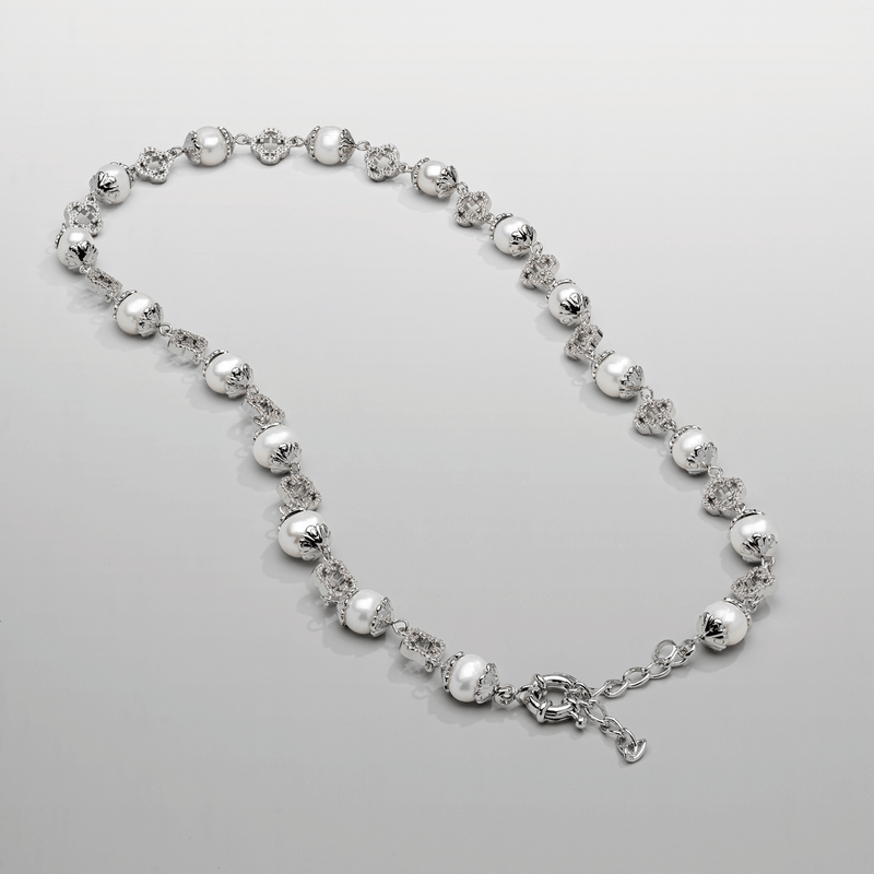 Collana filigrana con perle vere (argento)