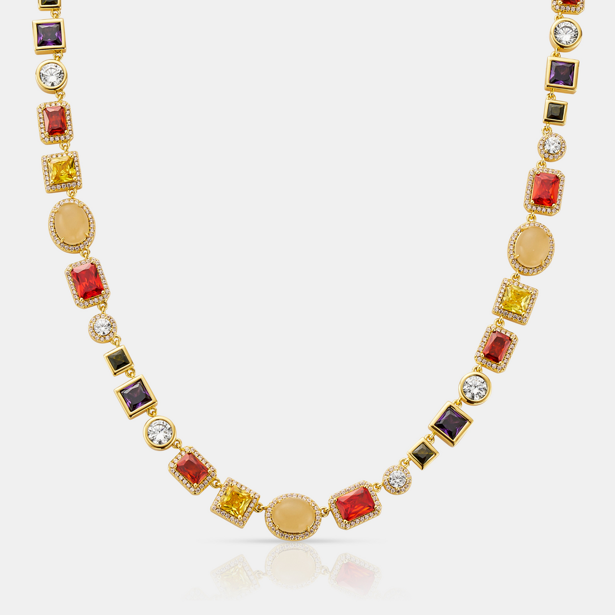 Gemstone Necklace (Gold)