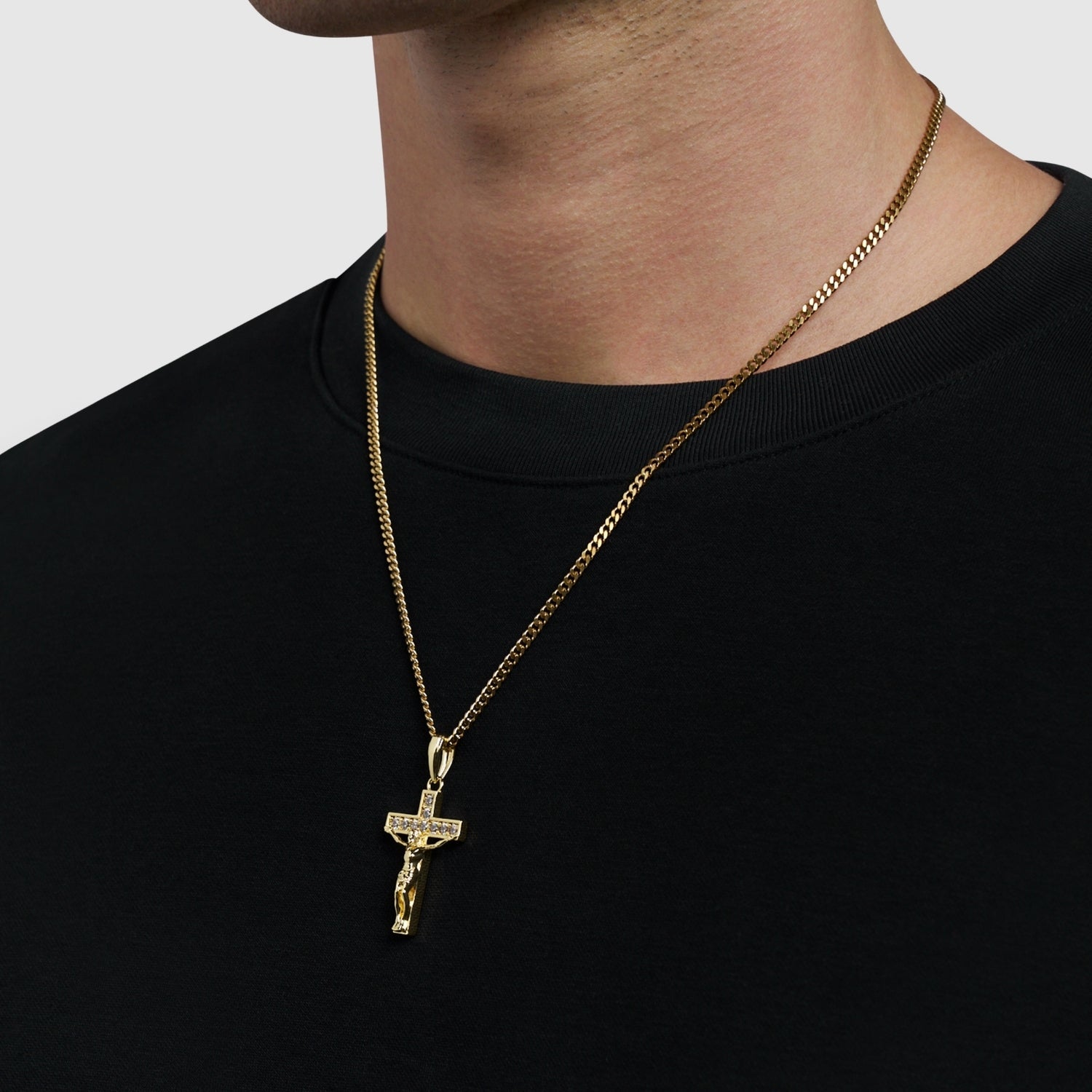 Iced Crucifix (Gold)