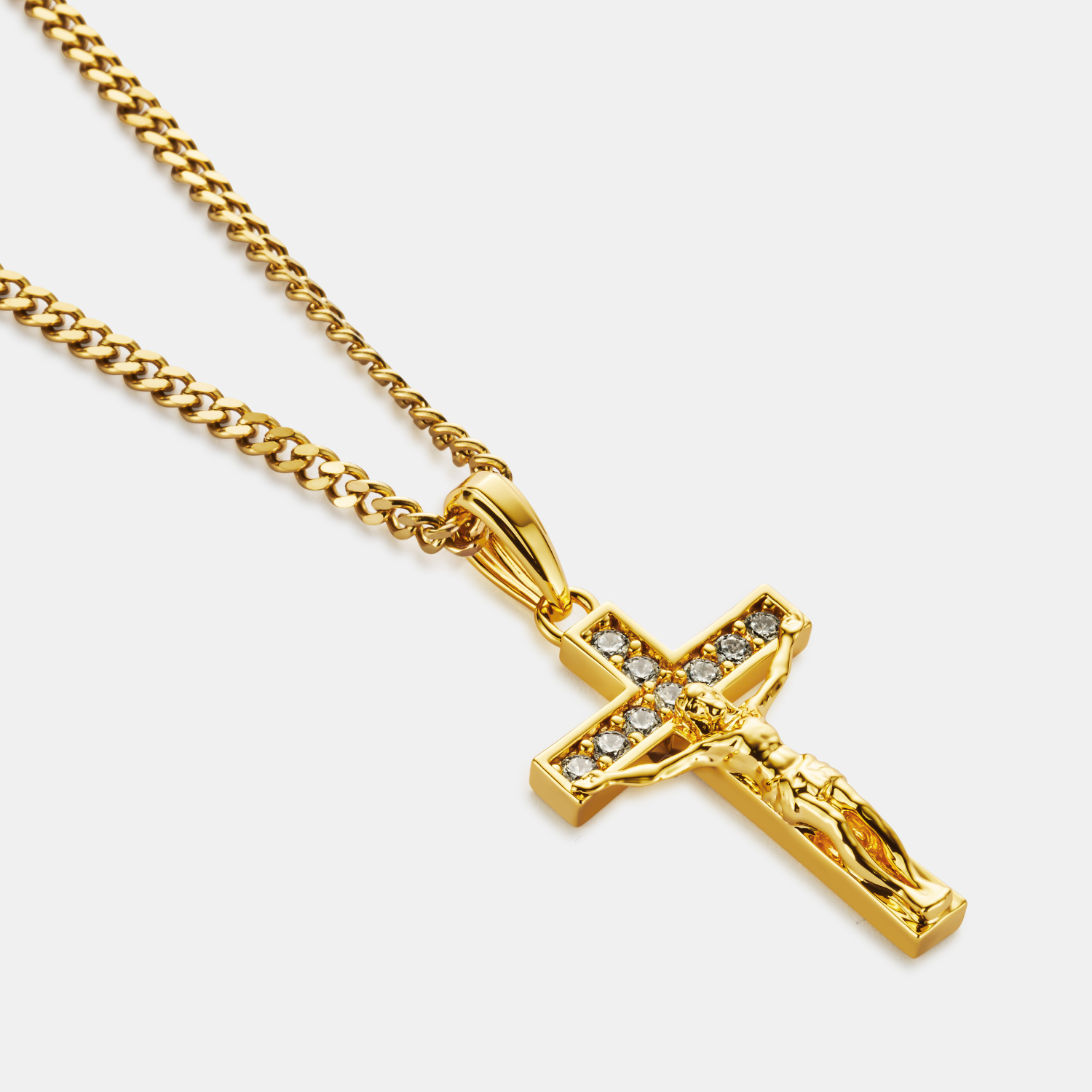 Iced Crucifix (Gold)