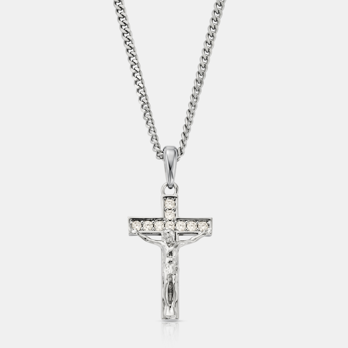 Iced Crucifix (Silver)
