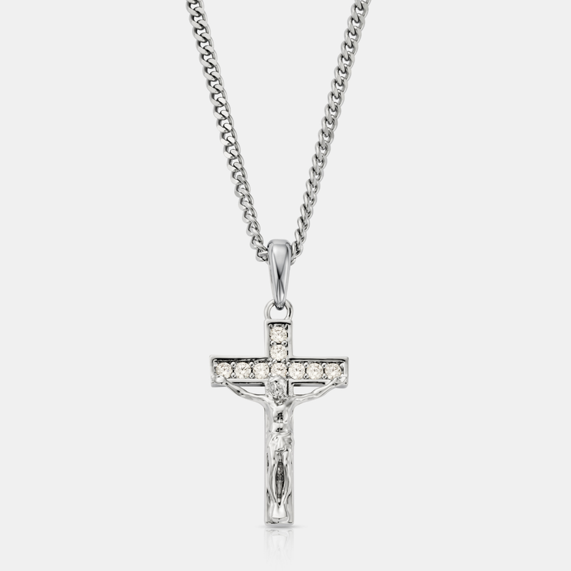 Iced Crucifix (Silver)