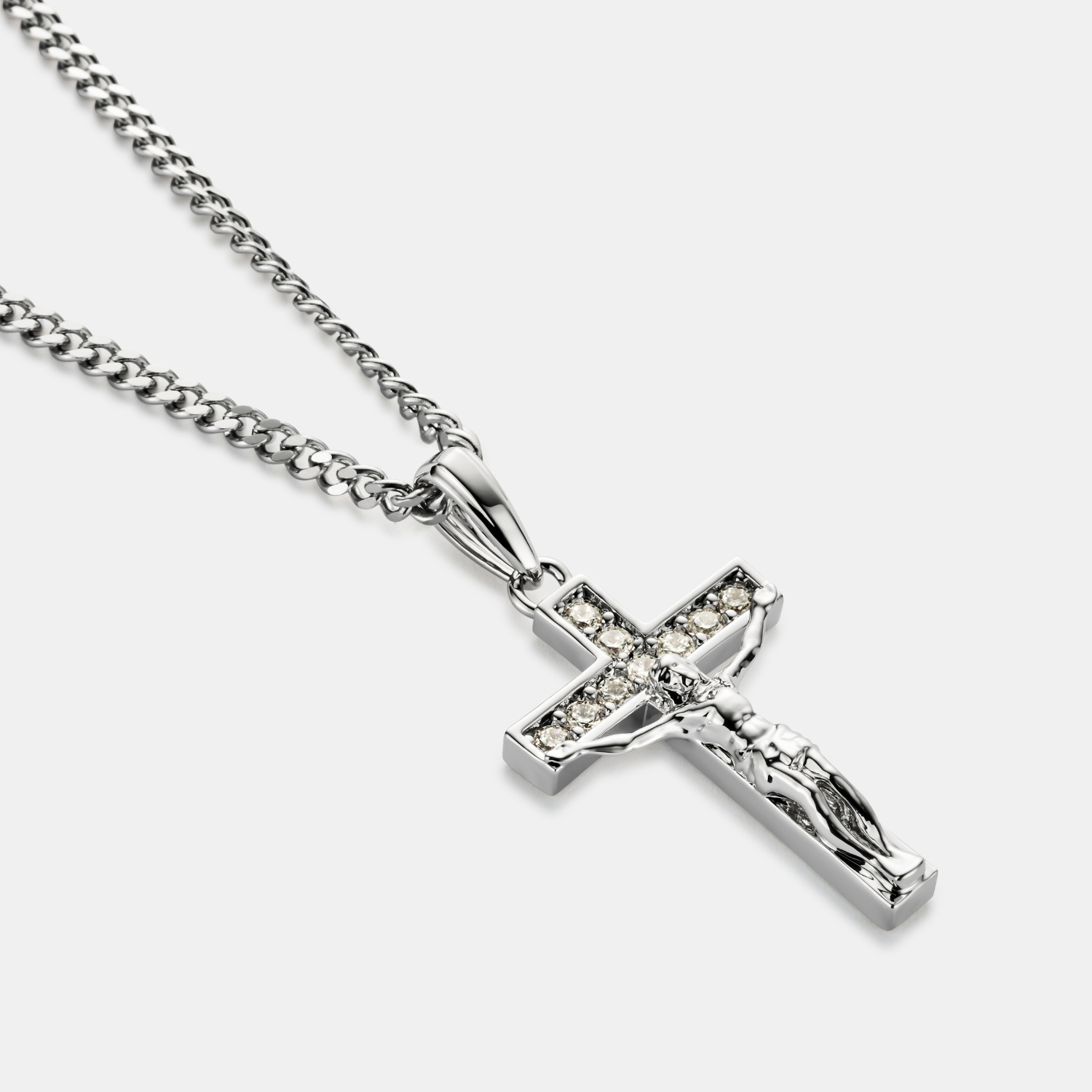 Iced Crucifix (Silver)