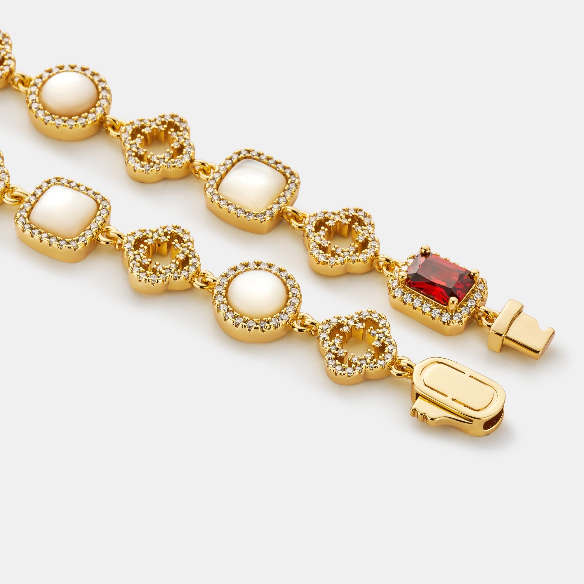 Eisiges Edelsteinarmband (Gold)