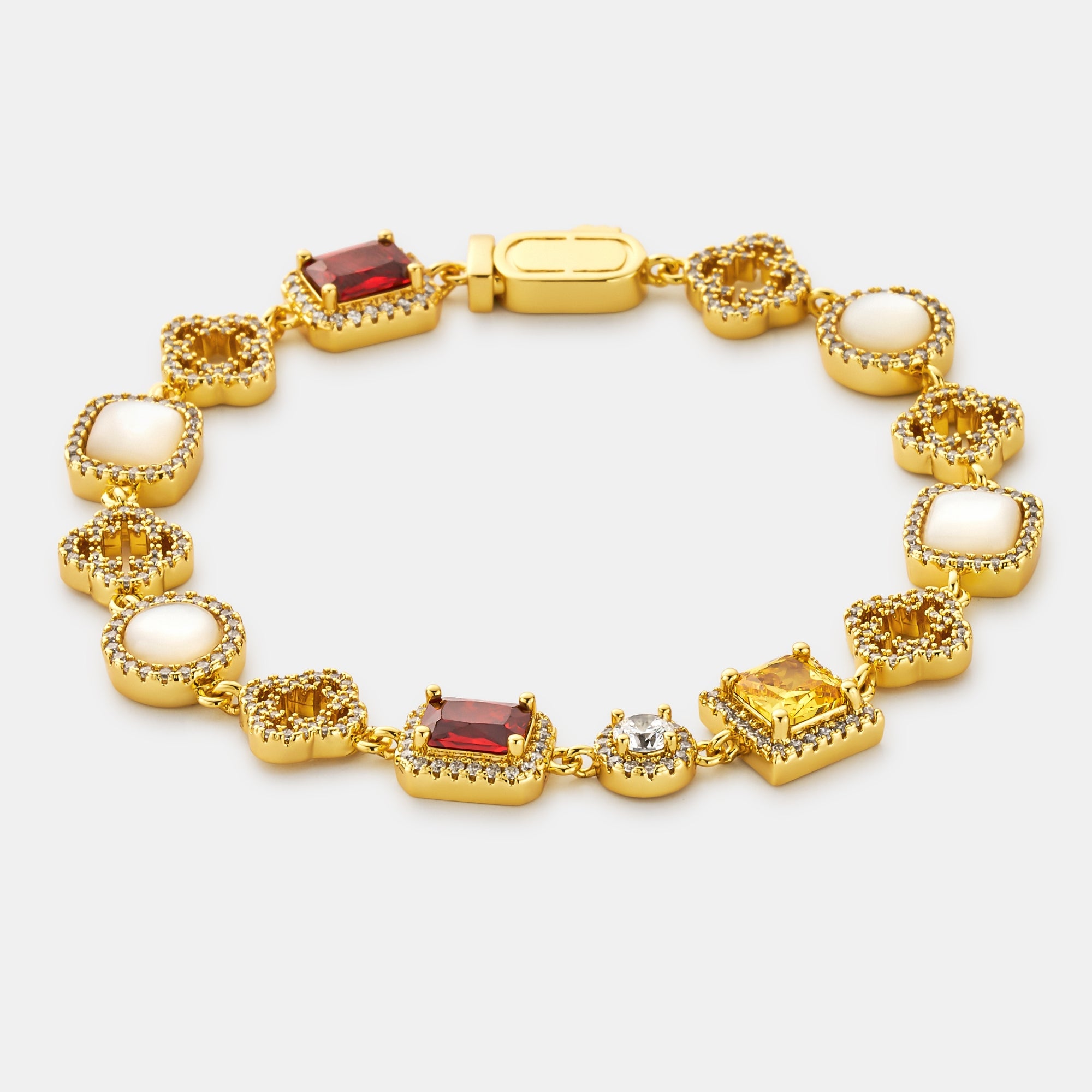 Eisiges Edelsteinarmband (Gold)