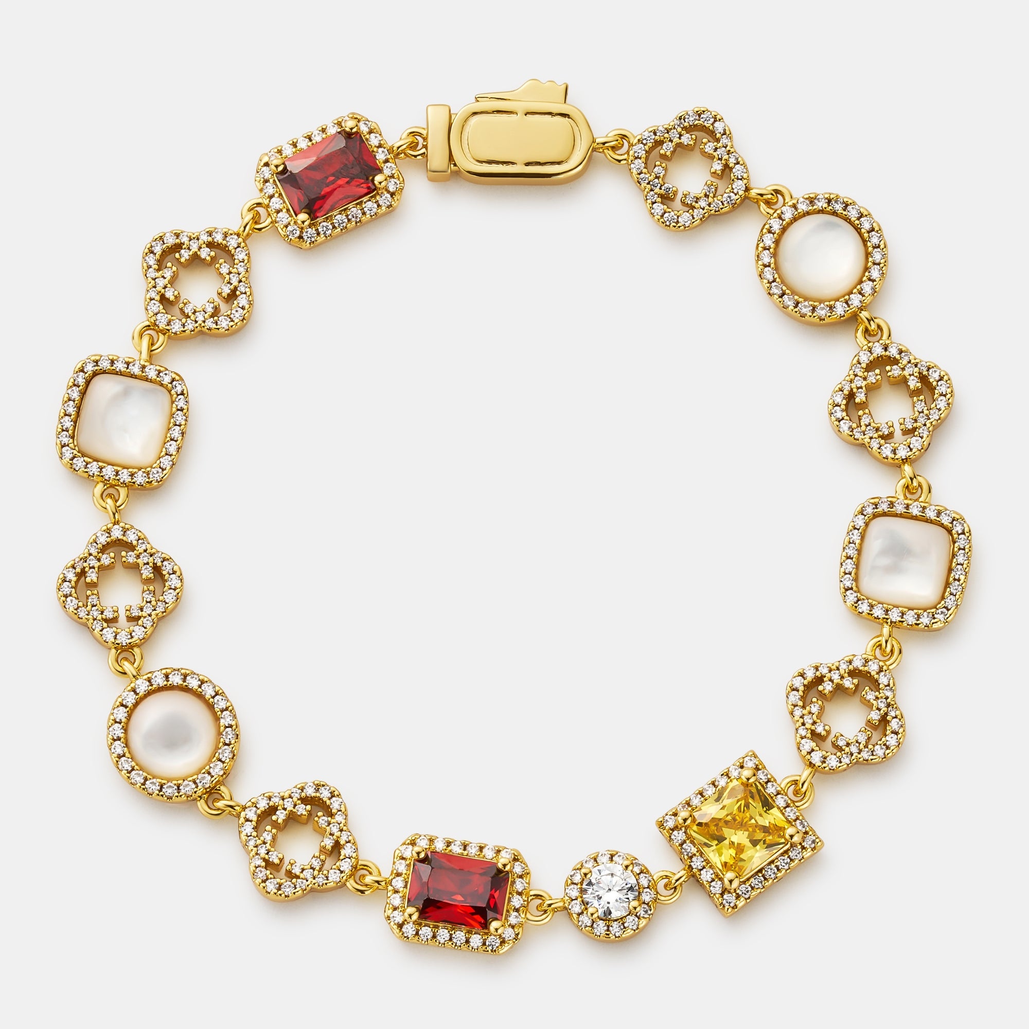Eisiges Edelsteinarmband (Gold)