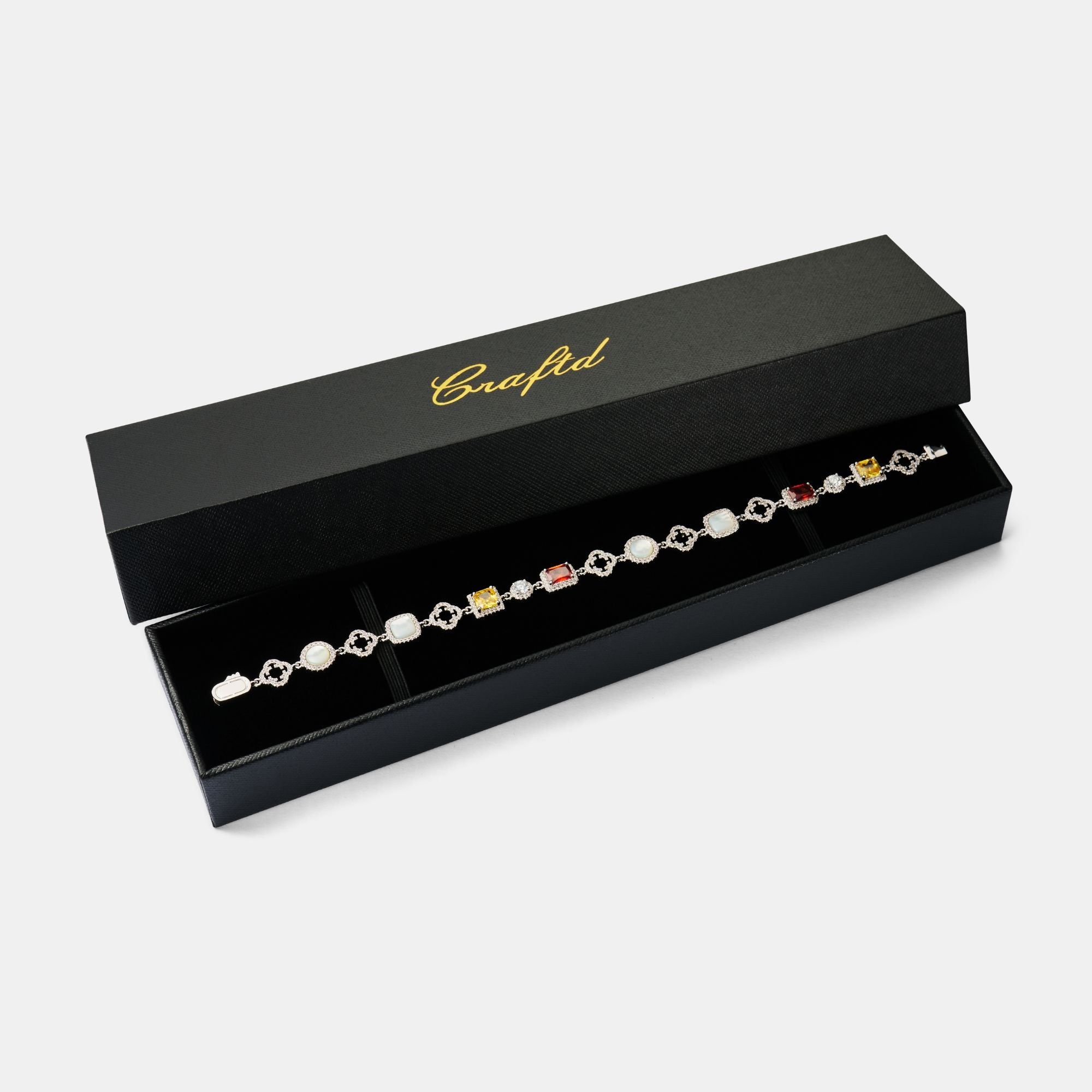 Eisiges Edelsteinarmband (Silber)