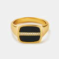 Iced Onyx Signet Ring (Gold)
