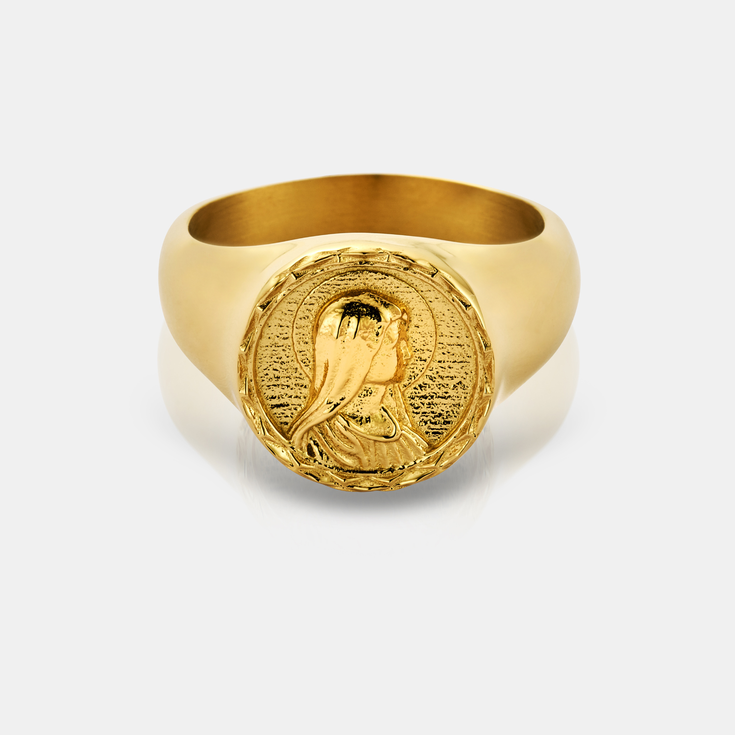 送料税込【CRAFTD London】Virgin Mary Signet Ring (2色)国内発 Virgin Mary Signet Ring (Gold)