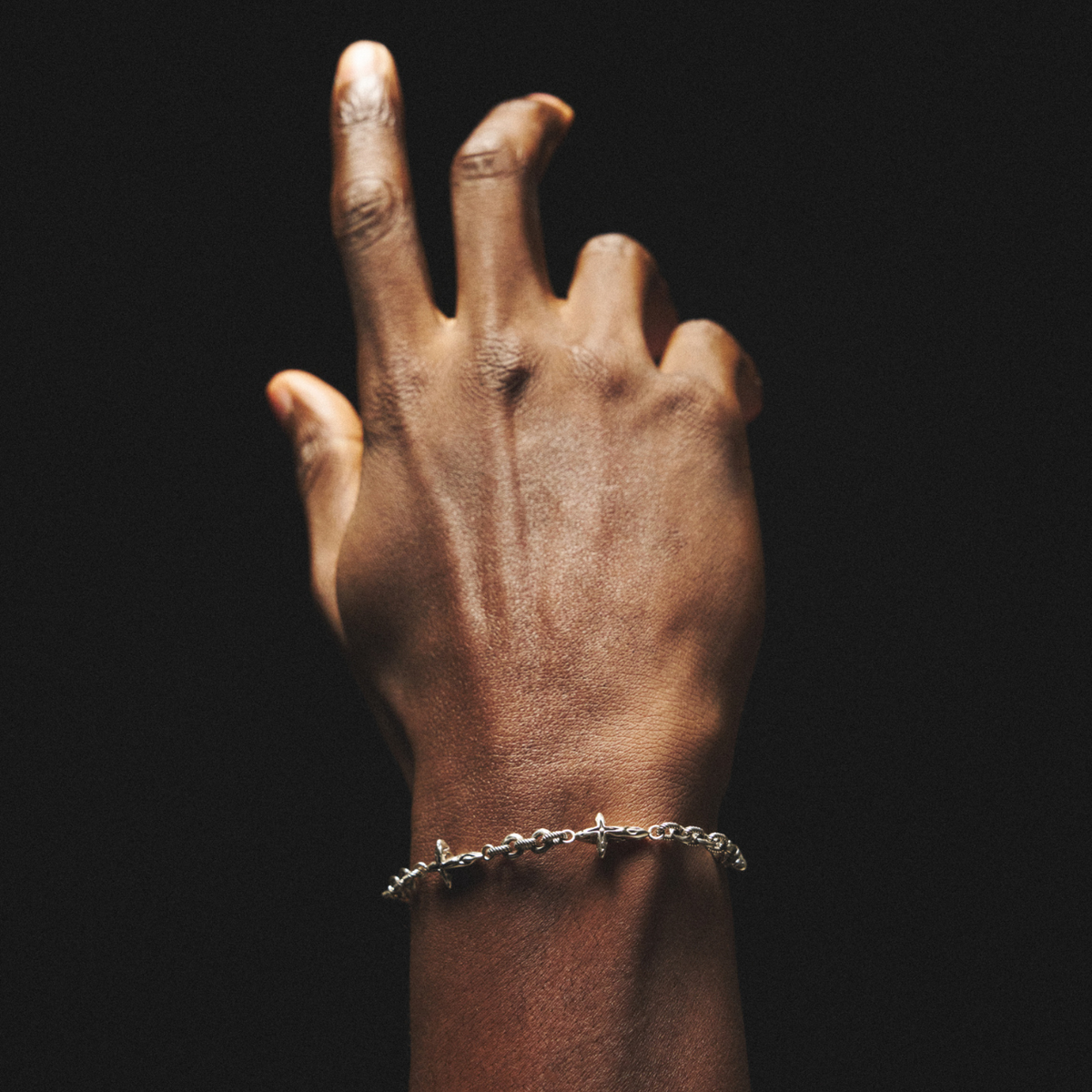 Melted Cross Bracelet | Sterling Silver