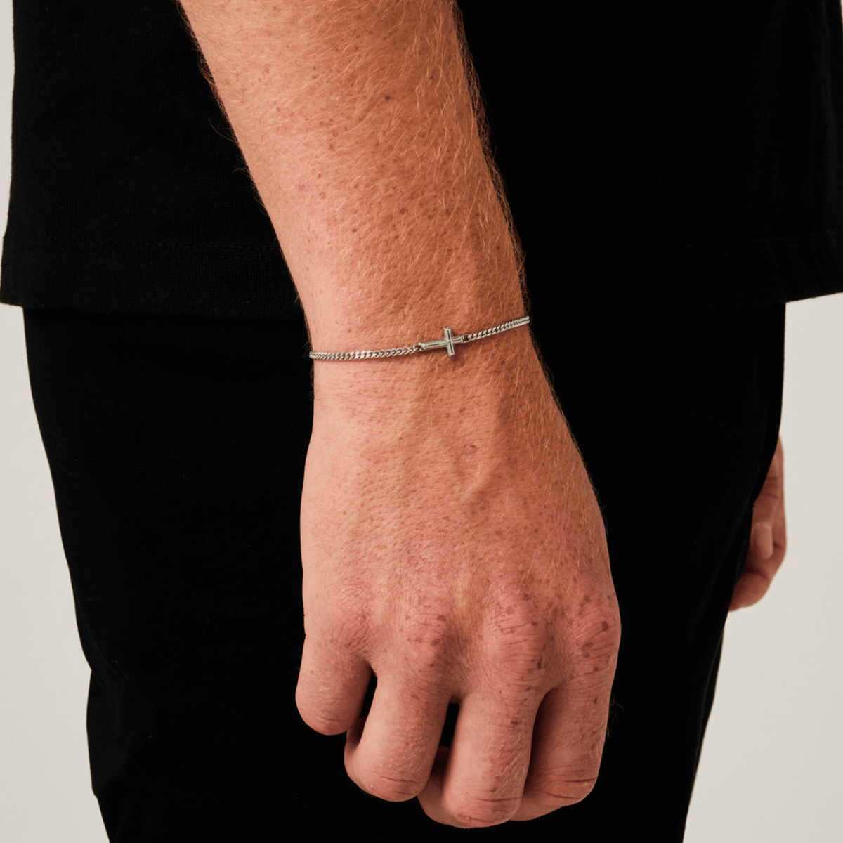 Cross Bracelet (Silver) 2mm