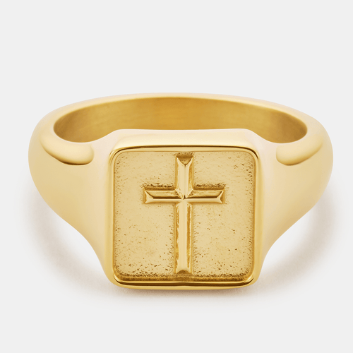 Cross Signet Ring (Gold)
