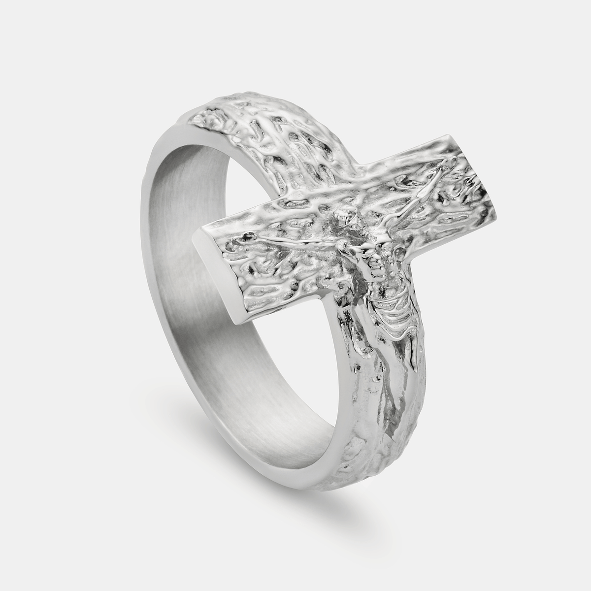 Crucifix Band Ring (Silver)