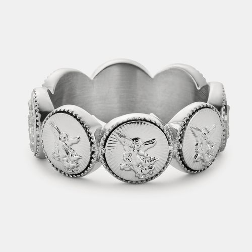 St Michael Band Ring (Silver)