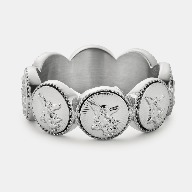 St Michael Band Ring (Silver)