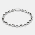 Onyx-Edelstein-Kleeblatt-Armband (Silber)