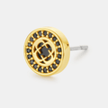 Onyx Clover Stud Earring (Gold)