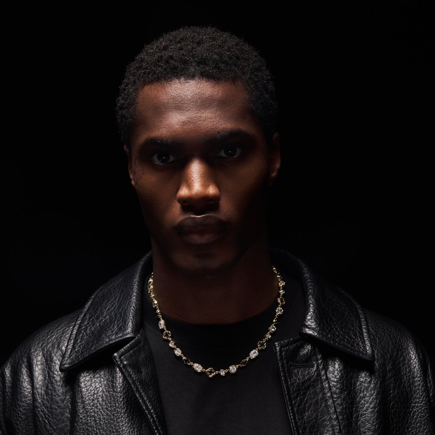 Melted Onyx Gemstone Necklace (Gold)