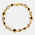 Melted Onyx Gemstone Bracelet (Gold)
