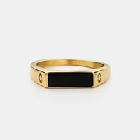 Onyx Rectangle Stone Signet Ring (Gold)