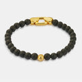 Onyx Bead Lock Bracelet (Gold)