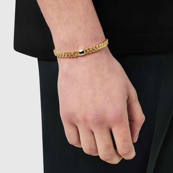 Bracciale cubano Onice (Oro) 6mm