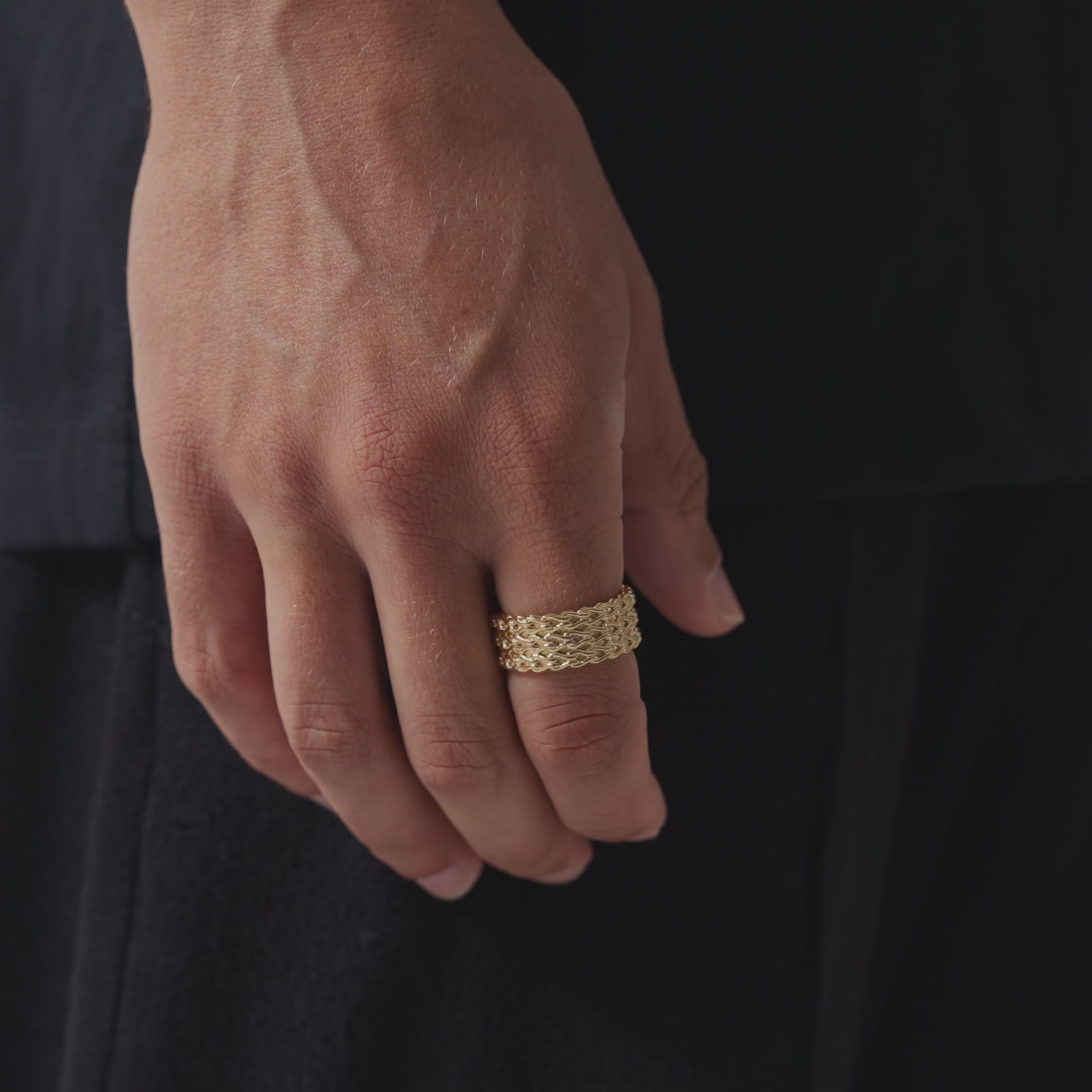 CRAFTDLondon クラフトロンドン 指輪 Rope Stack Ring リング Men's Rope Stack Band Ring (Gold)