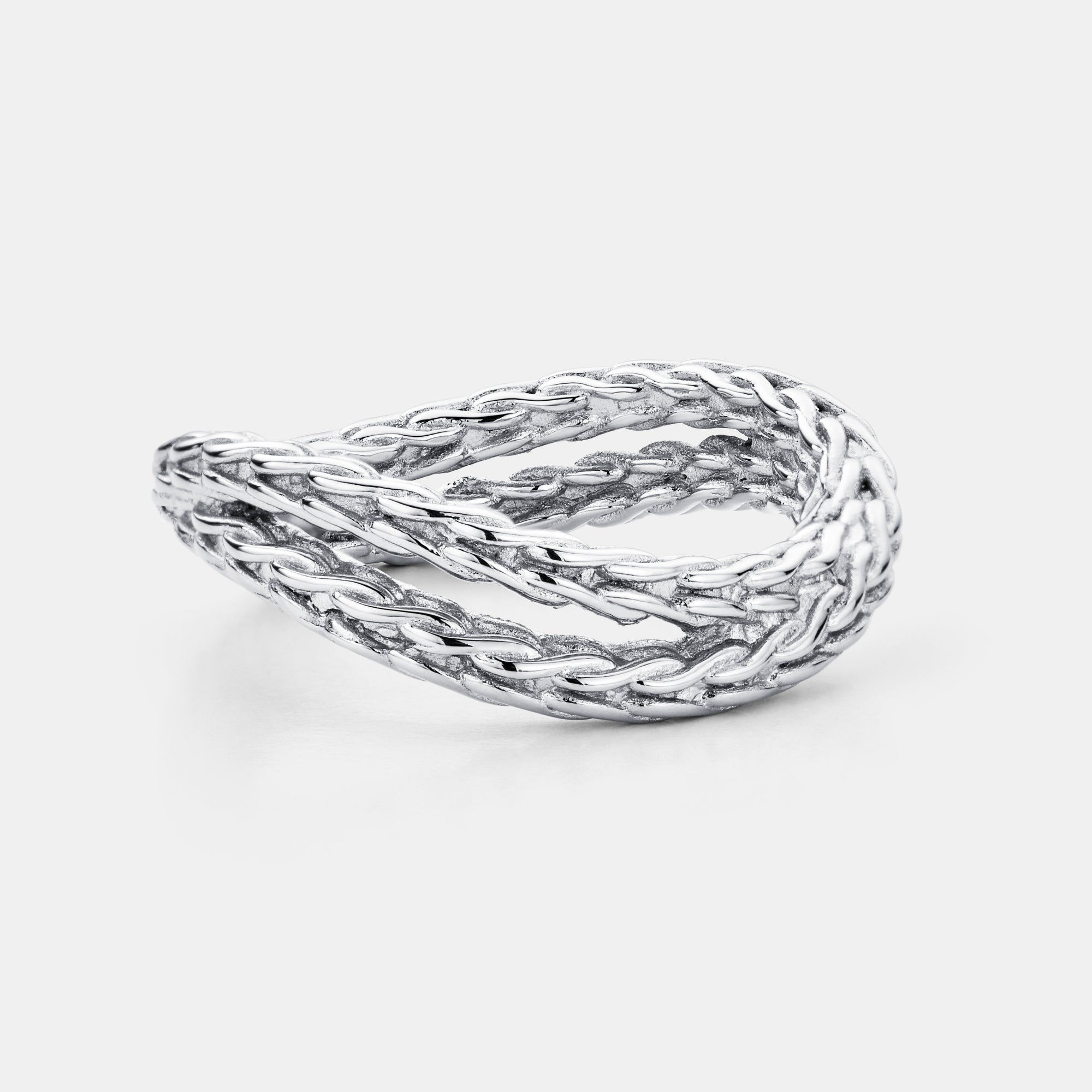 Bague enroulée en corde (argent)