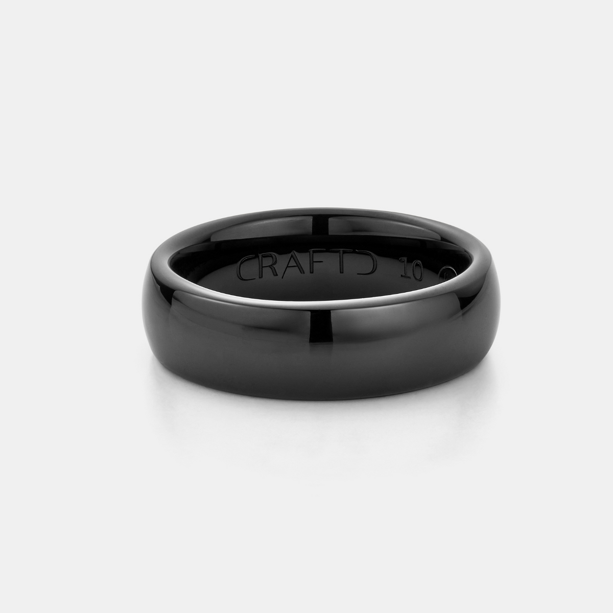 Rounded Ring (Black) 7mm | Sterling Silver
