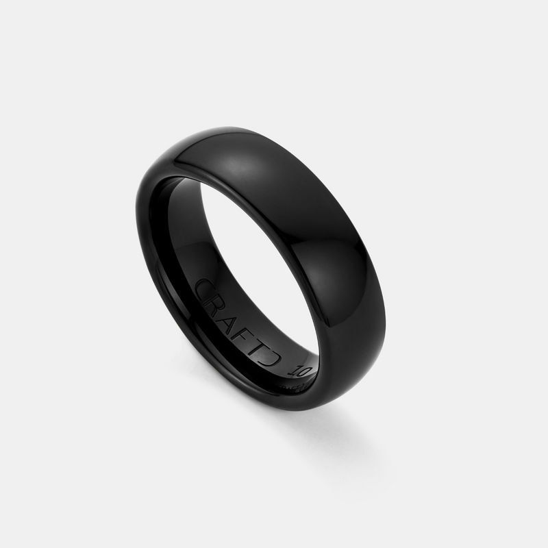 Rounded Wedding Ring (Black) 8mm