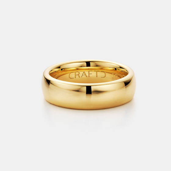 Anello Arrotondato (Oro) 7mm | Oro Vermeil 18ct