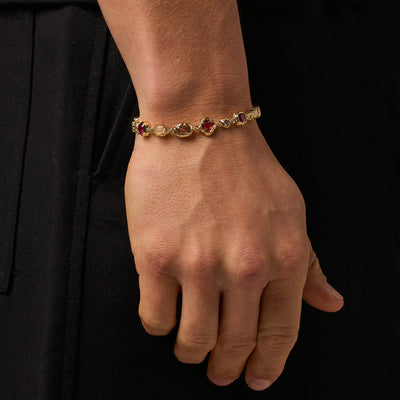 Melted Ruby Gemstone Bracelet (Gold)