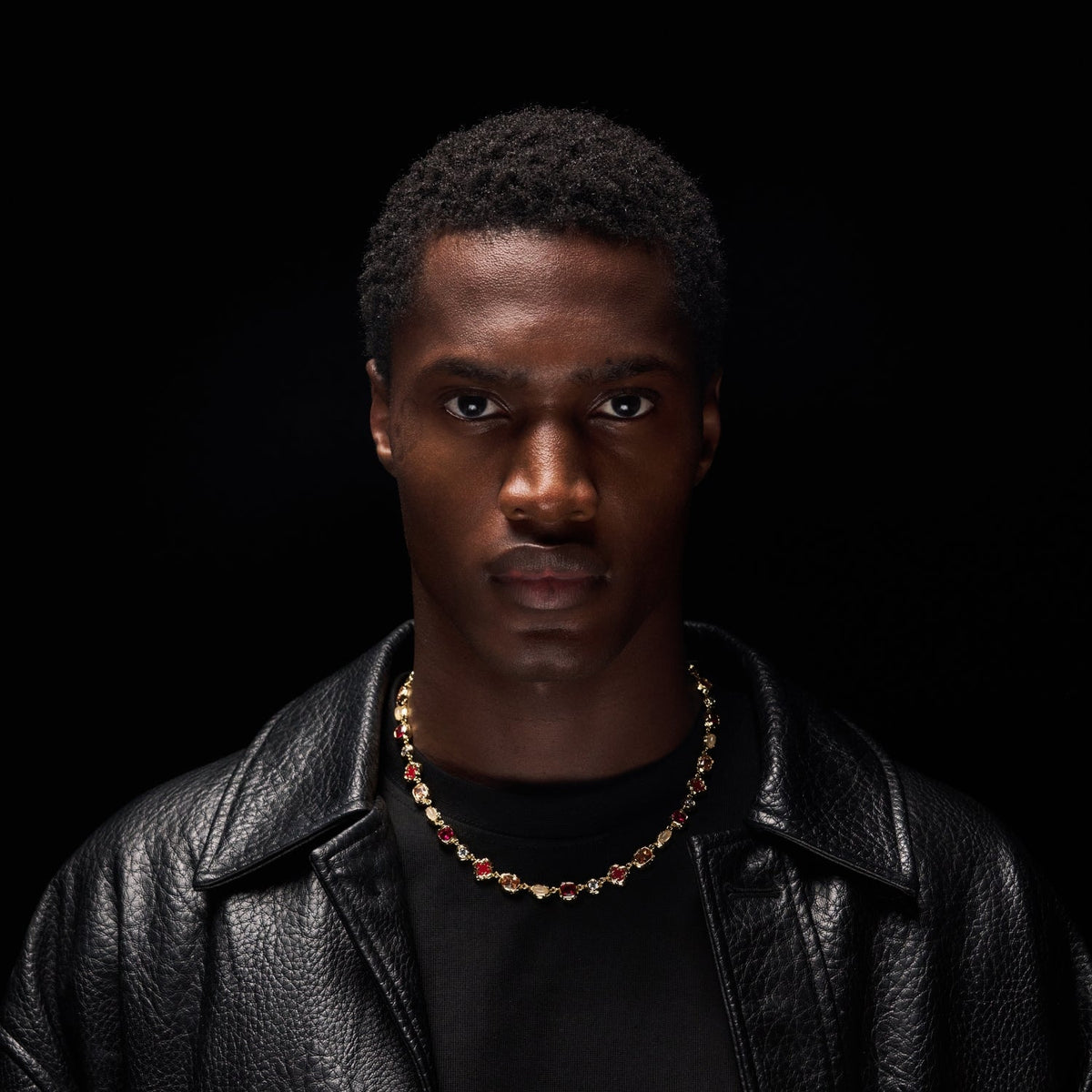 Melted Ruby Gemstone Necklace (Gold)