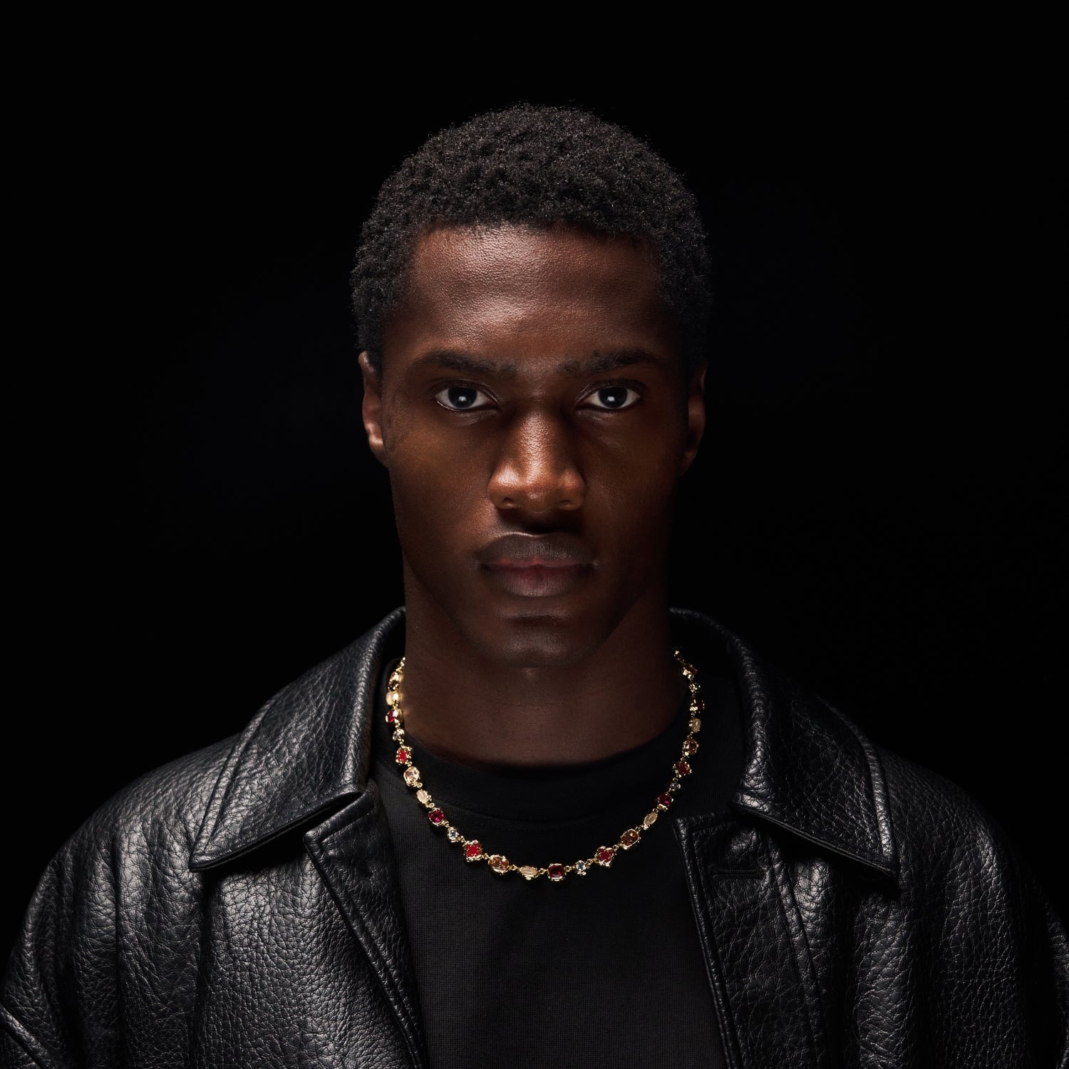 Melted Ruby Gemstone Necklace (Gold)