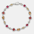 Melted Ruby Gemstone Bracelet (Silver)