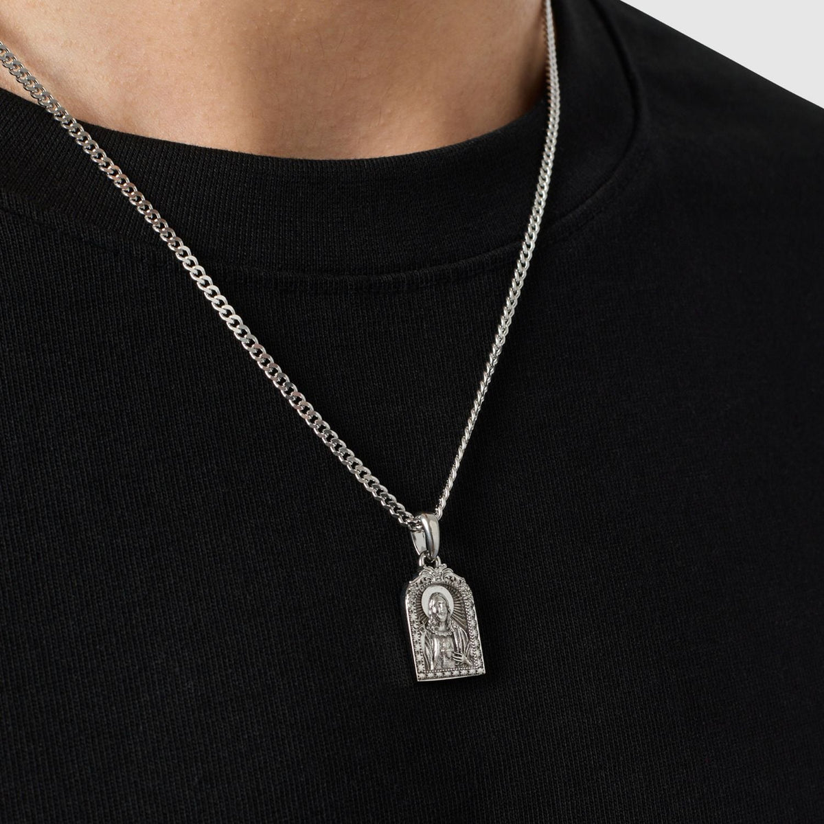 Sacred Heart Jesus (Silver)