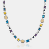 Sapphire Gemstone Necklace (Silver)