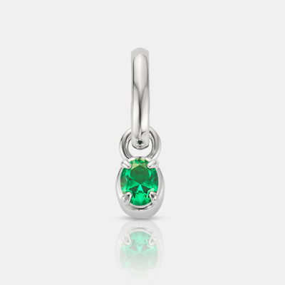 Mini ovale in smeraldo (argento)
