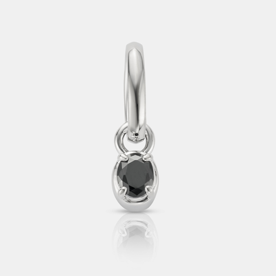 Mini Onyx Oval Silber