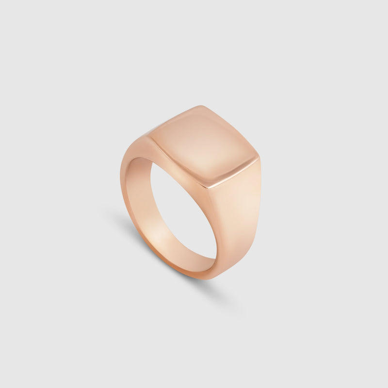 Bague chevalière carrée (or rose)