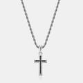 Mini Onyx Stone Cross (Silver)