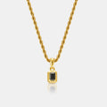 Mini Onyx Stone Rectangle (Gold)