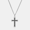 Onyx Stone Cross (Silver)