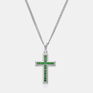 Croce con pietra di smeraldo (argento)