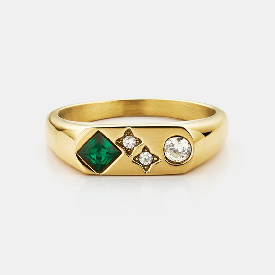 Vintage-Siegelring mit Stein (Gold)