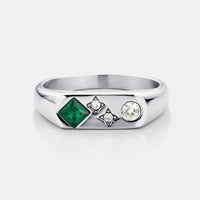 Vintage Stone Signet Ring (Silver)
