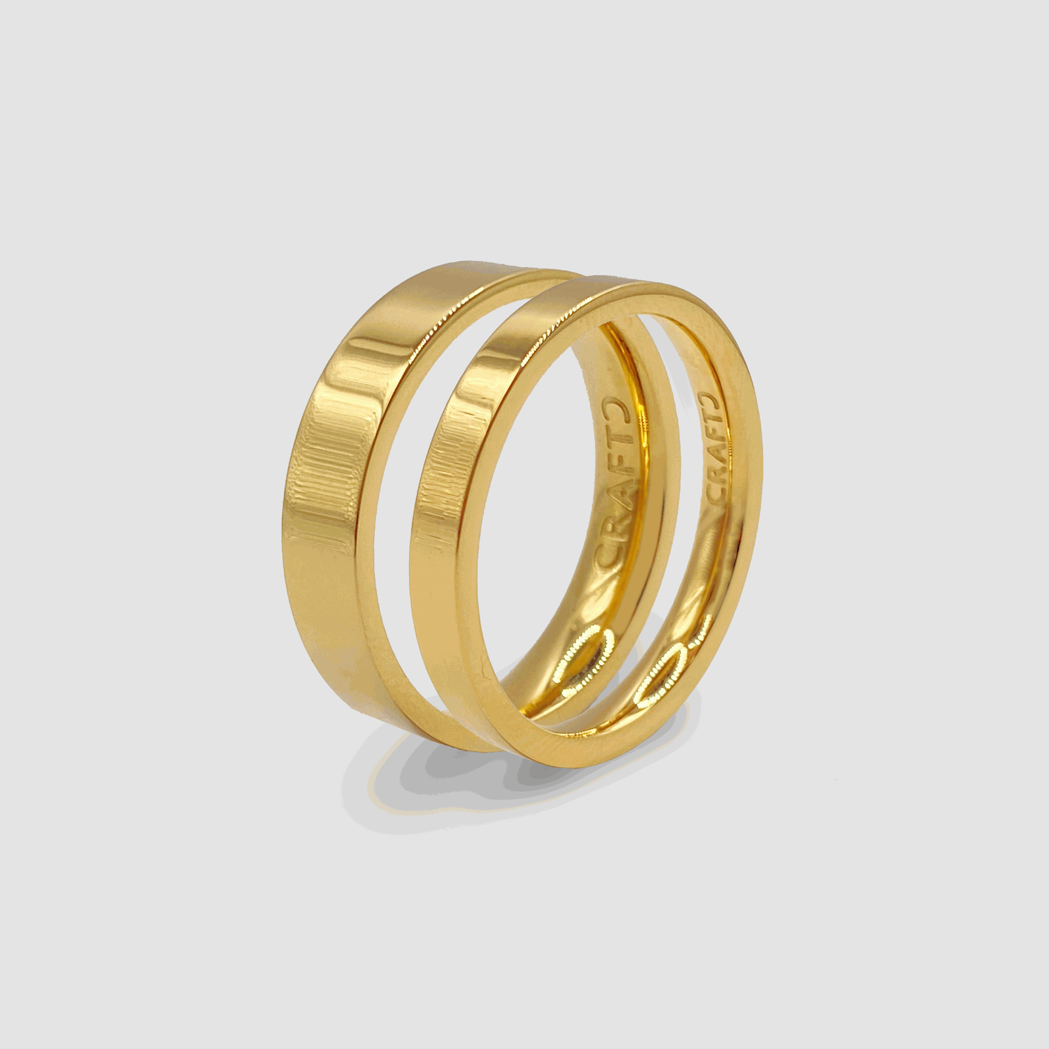 Flaches Bandring-Set (Gold)