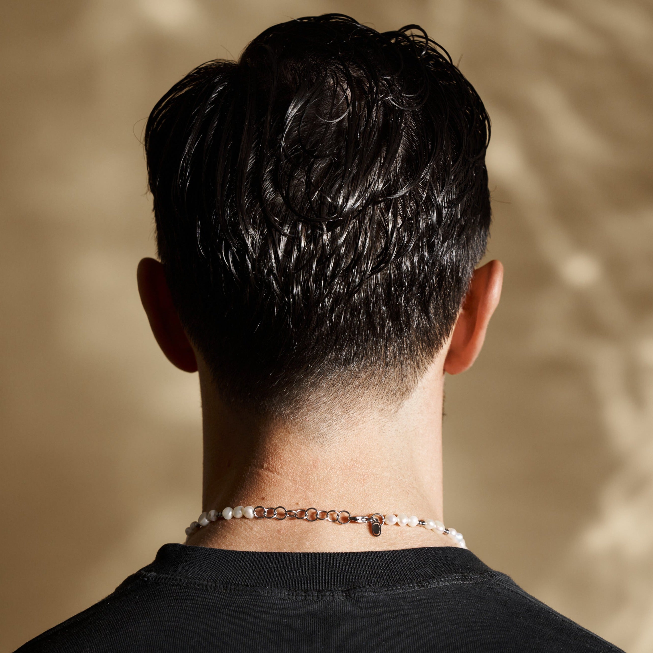 Diamond Bead Pearl Necklace (Silver) | CRAFTD London