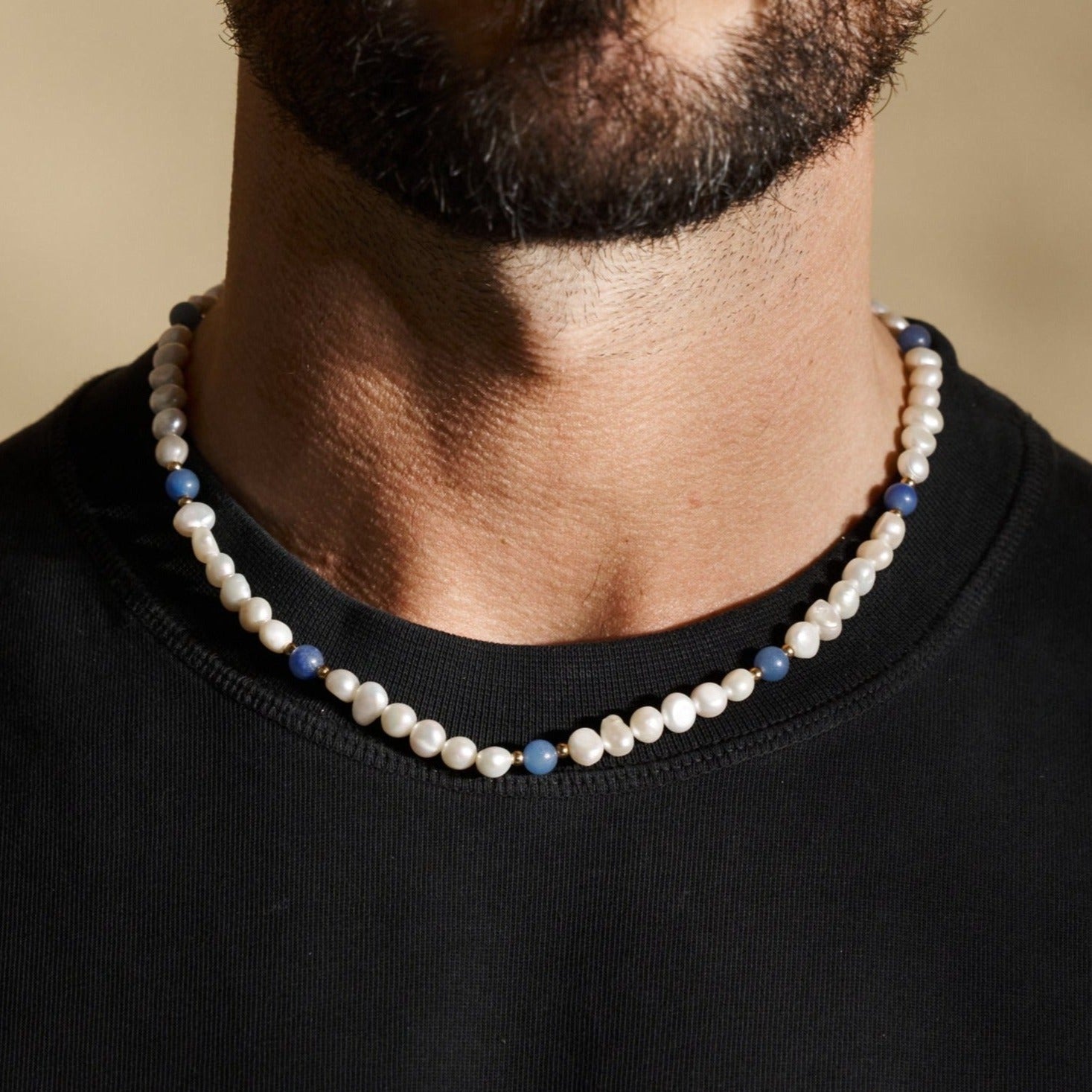 Cobalt Blue - Real Pearl Necklace